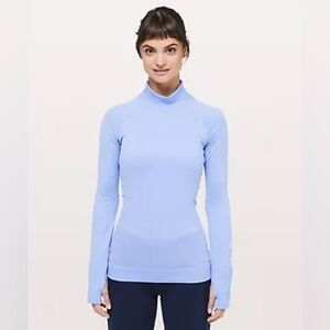 Lululemon Rest Less Mock Neck - size 12 - Hydrangea Blue